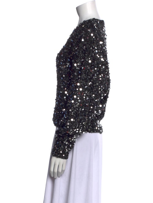 ROTATE Birger Christensen Patterned V-Neck Blouse