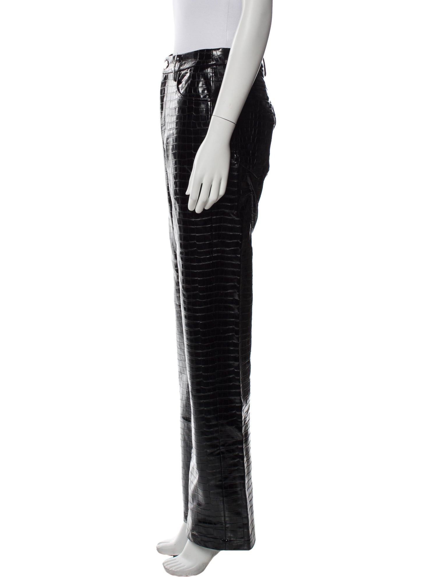 ROTATE Birger Christensen Faux Leather Wide Leg Pants