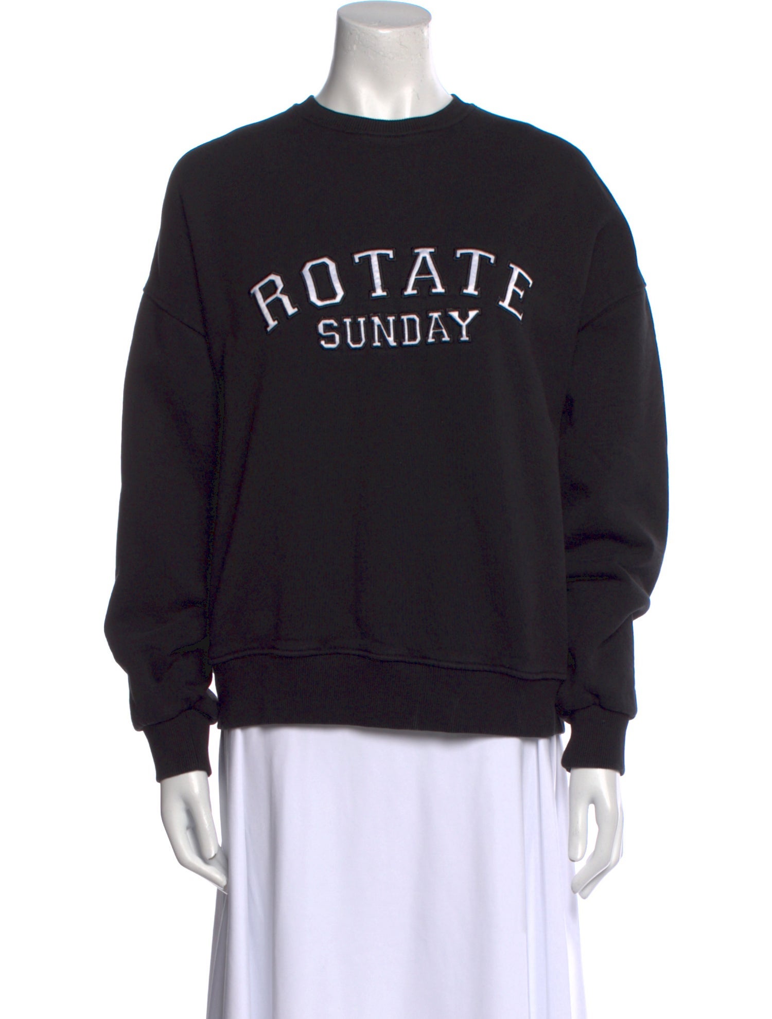 ROTATE Birger Christensen Graphic Print Crew Neck Sweater