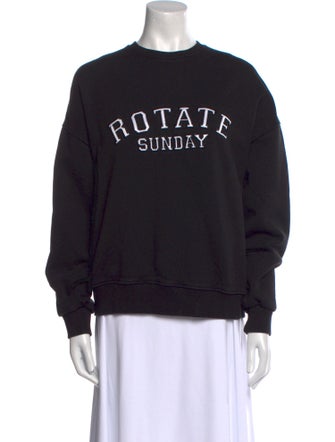 ROTATE Birger Christensen Graphic Print Crew Neck Sweater