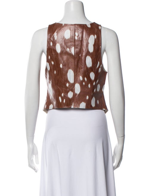 ROTATE Birger Christensen Polka Dot Print V-Neck Crop Top