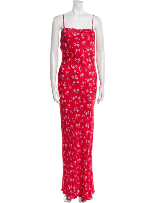 ROTATE Birger Christensen Floral Print Long Dress
