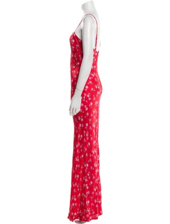 ROTATE Birger Christensen Floral Print Long Dress