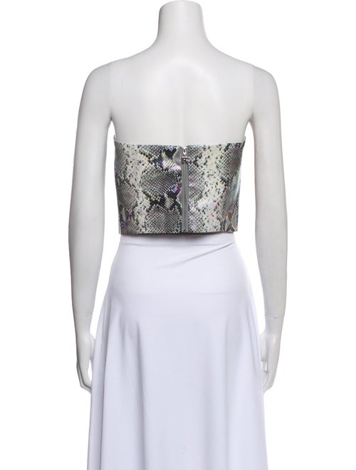 ROTATE Birger Christensen Printed Strapless Crop Top