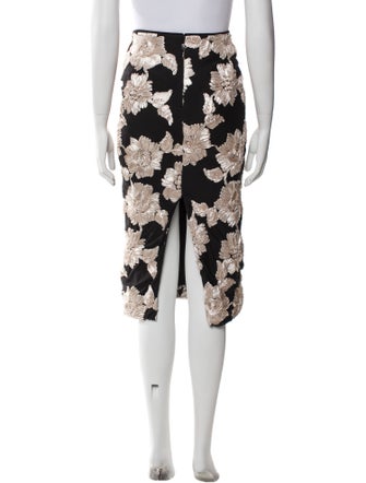 ROTATE Birger Christensen Floral Print Knee-Length Skirt
