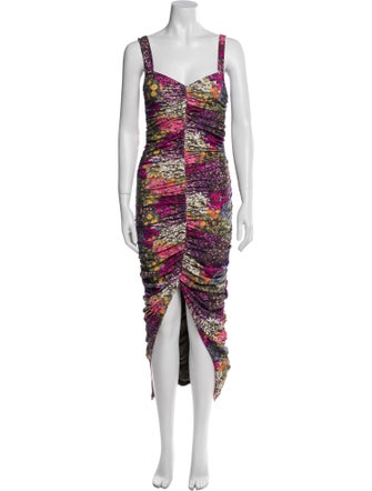 ROTATE Birger Christensen Printed Midi Length Dress