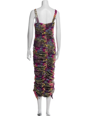 ROTATE Birger Christensen Printed Midi Length Dress