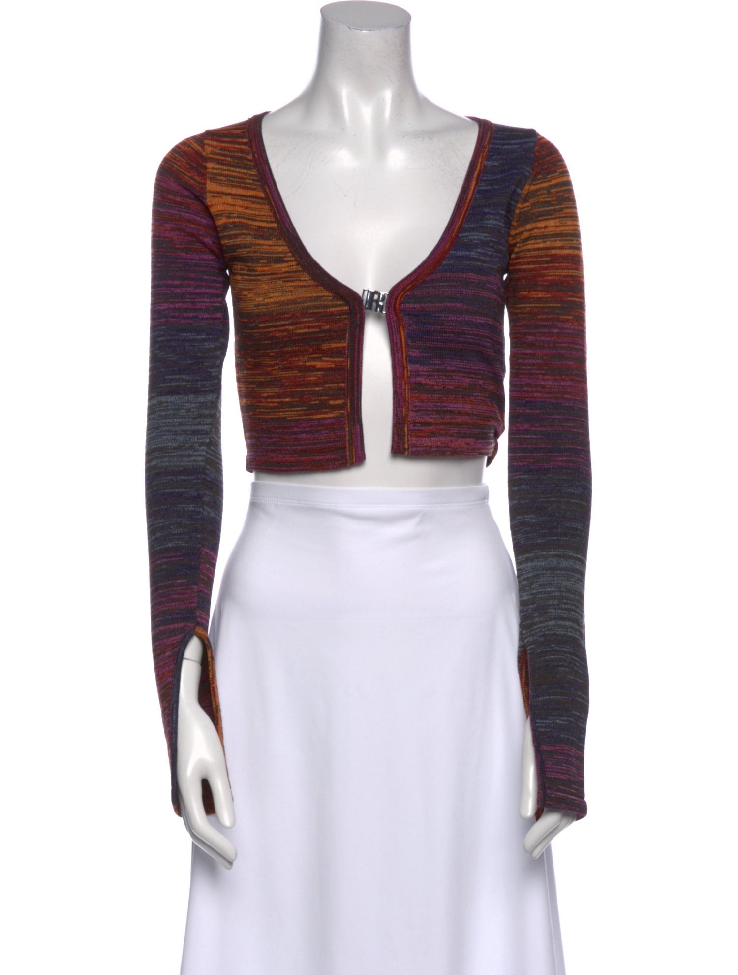 ROTATE Birger Christensen Printed V-Neck Crop Top w/ Tags