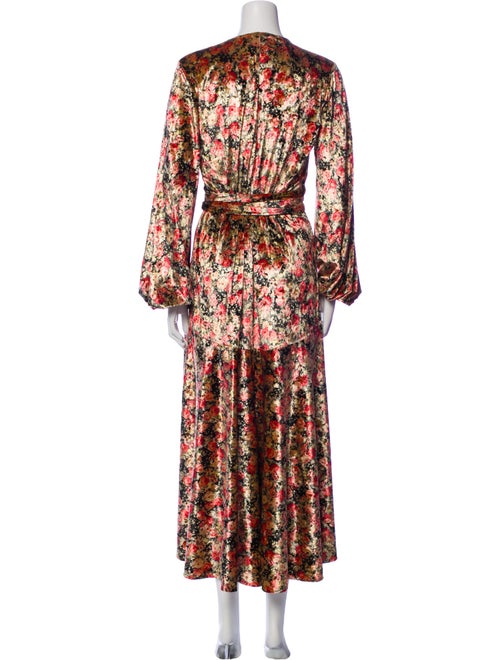 ROTATE Birger Christensen Floral Print Long Dress