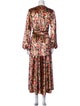 ROTATE Birger Christensen Floral Print Long Dress
