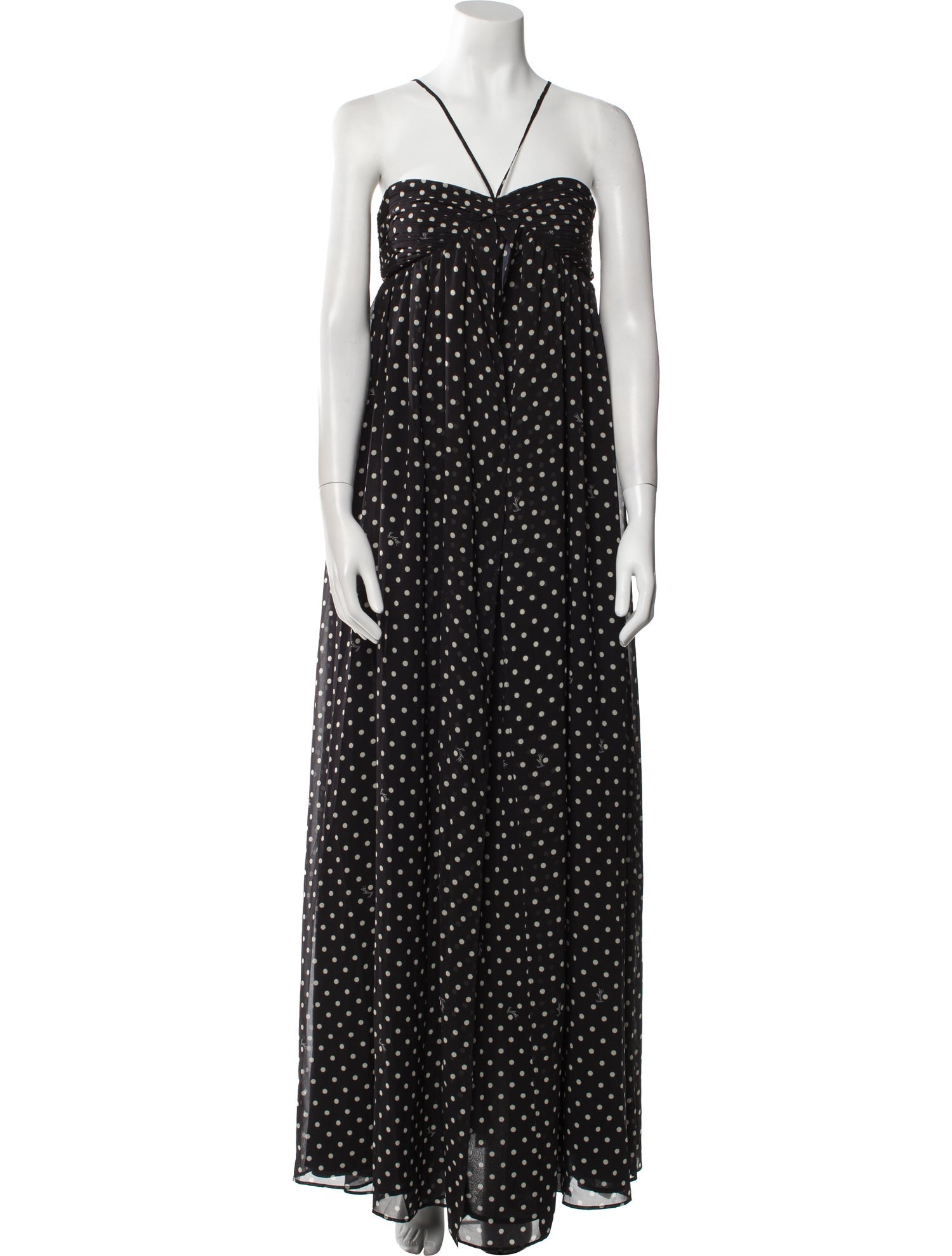 ROTATE Birger Christensen Polka Dot Print Long Dress