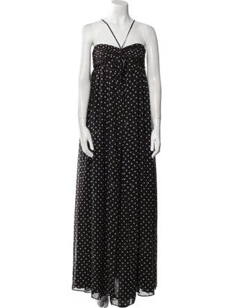 ROTATE Birger Christensen Polka Dot Print Long Dress