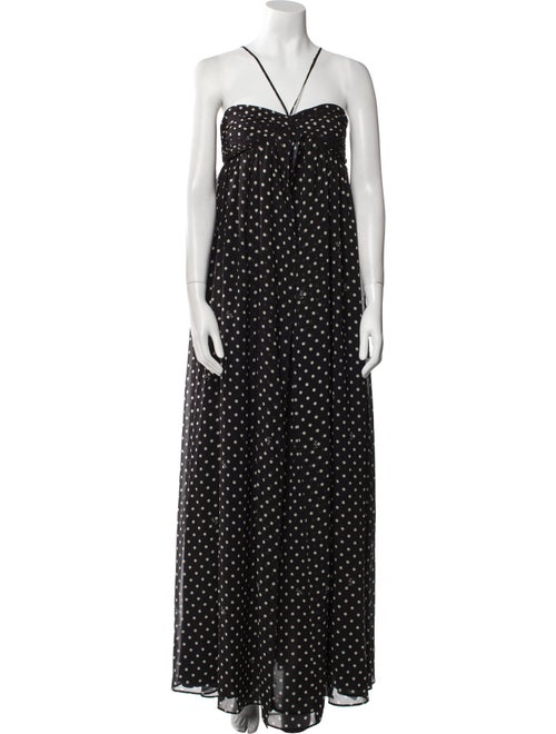 ROTATE Birger Christensen Polka Dot Print Long Dress