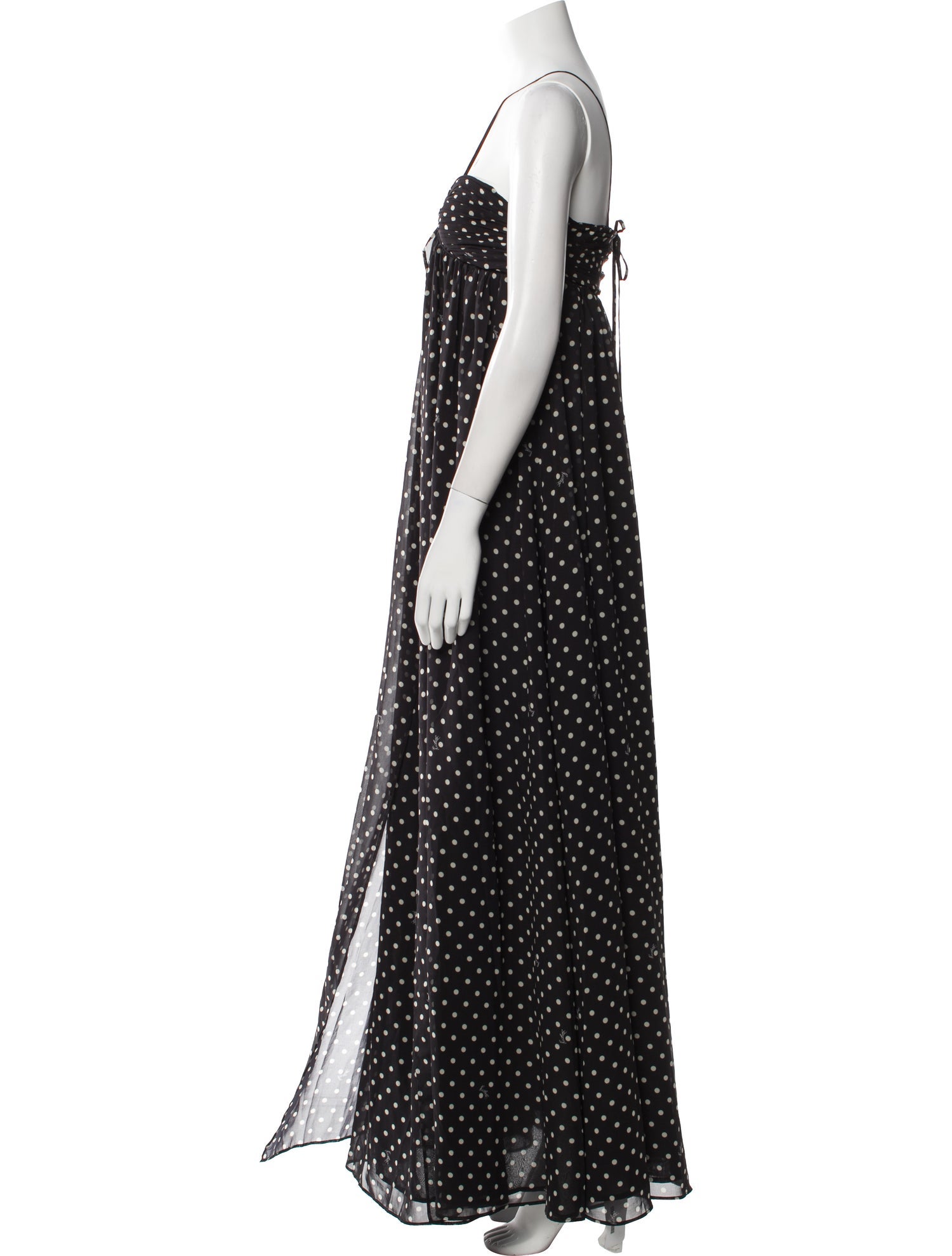 ROTATE Birger Christensen Polka Dot Print Long Dress