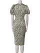 ROTATE Birger Christensen Floral Print Midi Length Dress