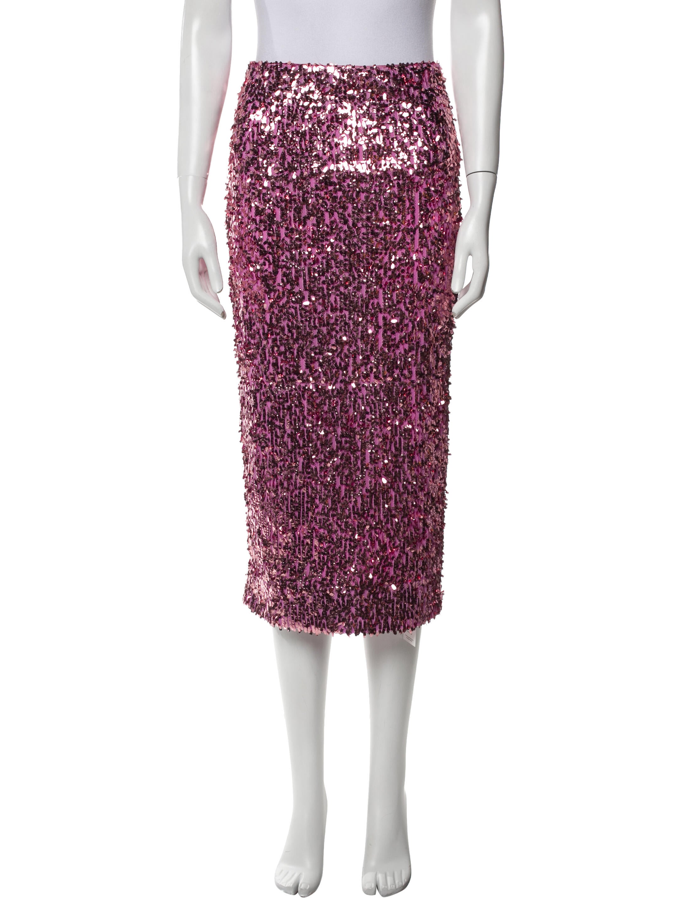 ROTATE Birger Christensen Sequin Embellishments Midi Length Skirt