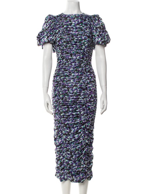ROTATE Birger Christensen Printed Midi Length Dress