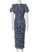 ROTATE Birger Christensen Printed Midi Length Dress