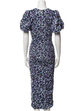 ROTATE Birger Christensen Printed Midi Length Dress
