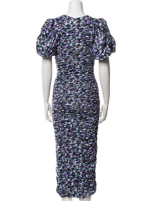 ROTATE Birger Christensen Printed Midi Length Dress