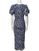 ROTATE Birger Christensen Printed Midi Length Dress