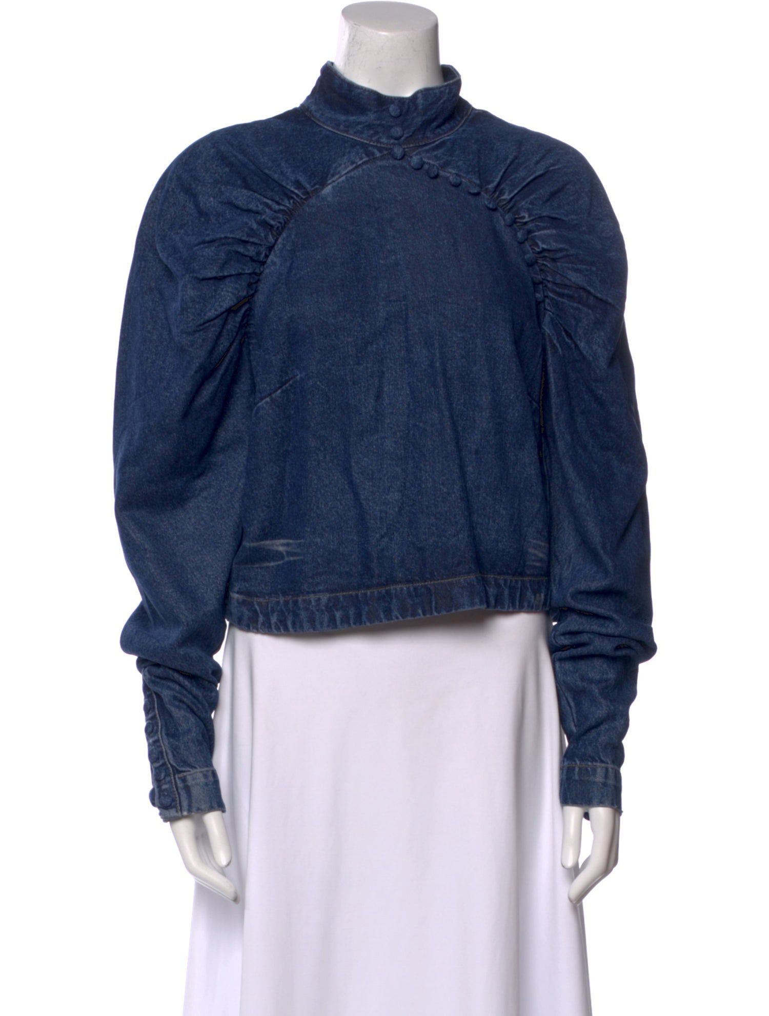 ROTATE Birger Christensen Mock Neck Long Sleeve Top