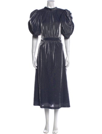 ROTATE Birger Christensen Mock Neck Long Dress