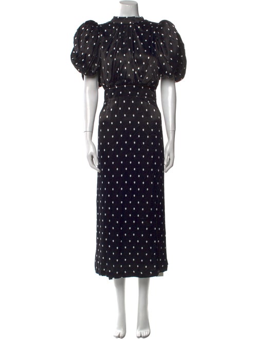 ROTATE Birger Christensen Polka Dot Print Long Dress