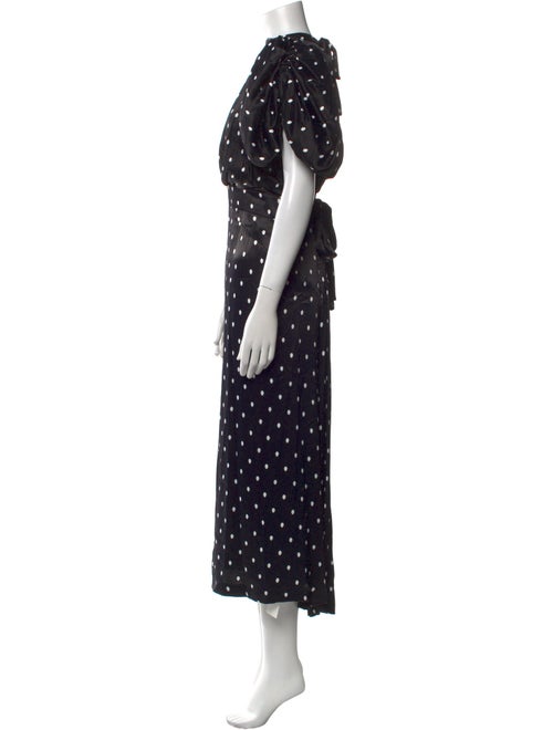 ROTATE Birger Christensen Polka Dot Print Long Dress