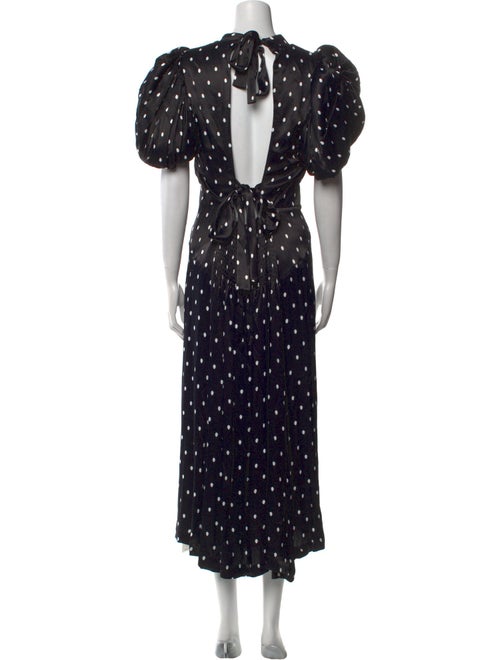 ROTATE Birger Christensen Polka Dot Print Long Dress