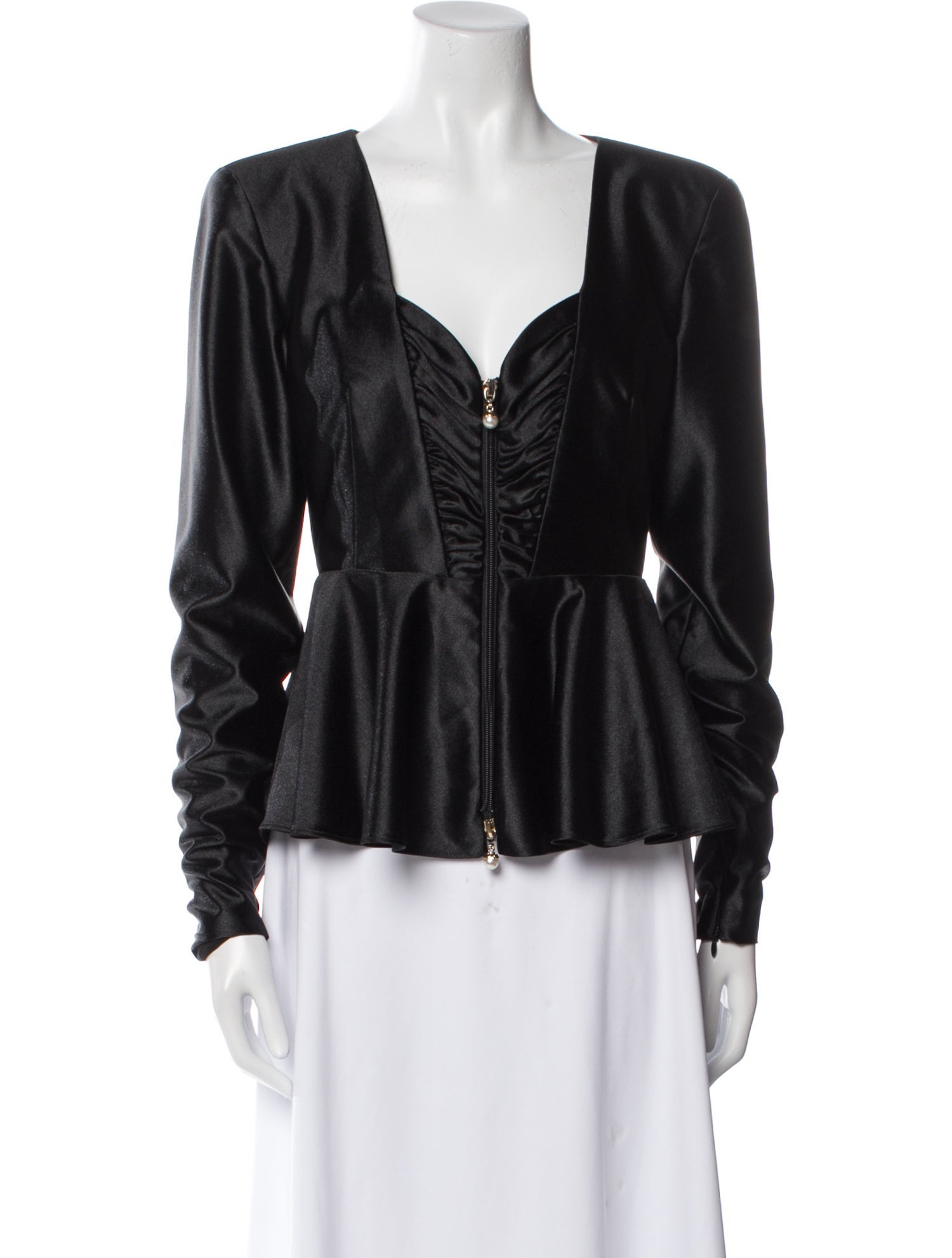 ROTATE Birger Christensen V-Neck Long Sleeve Blouse