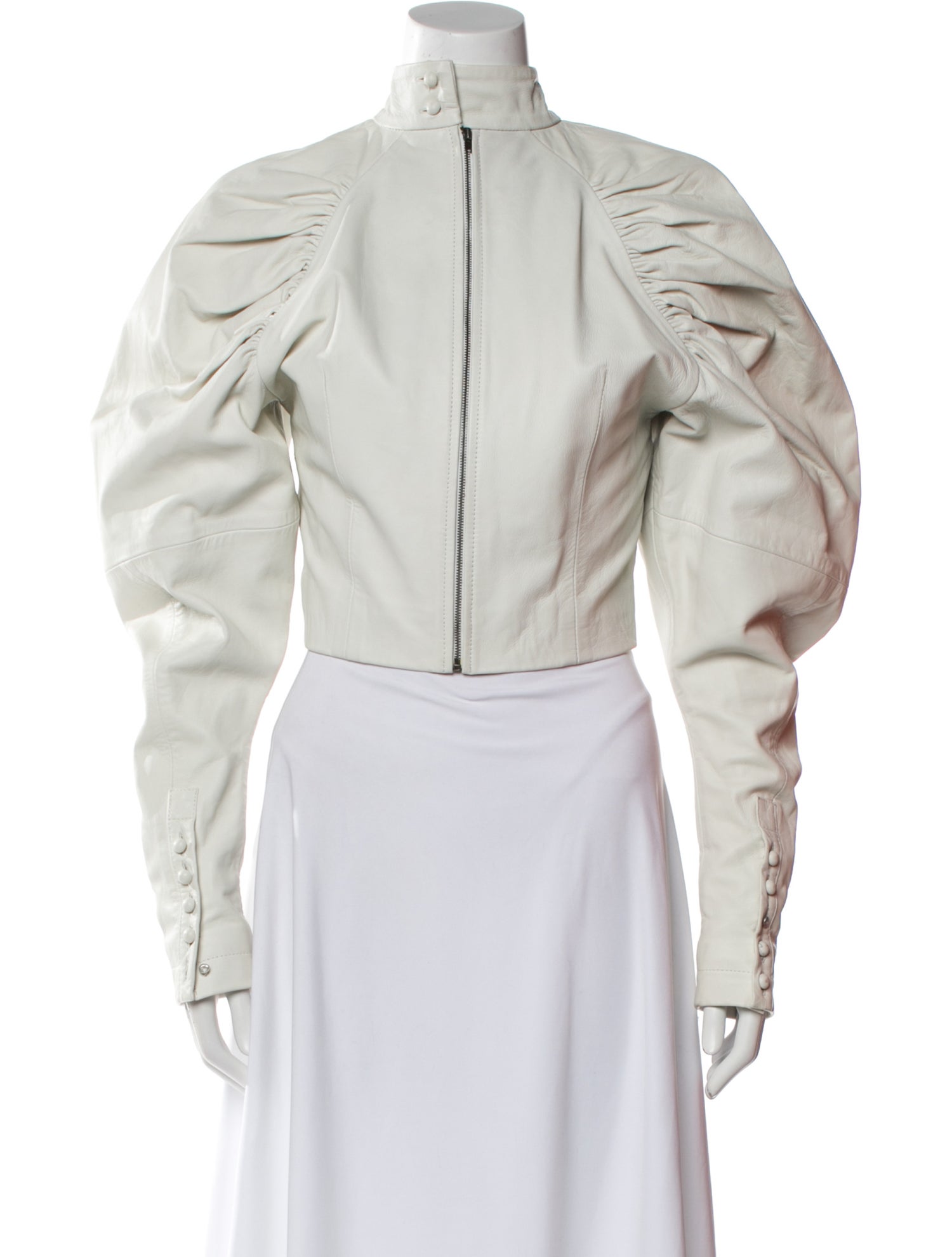 ROTATE Birger Christensen Leather Bomber Jacket