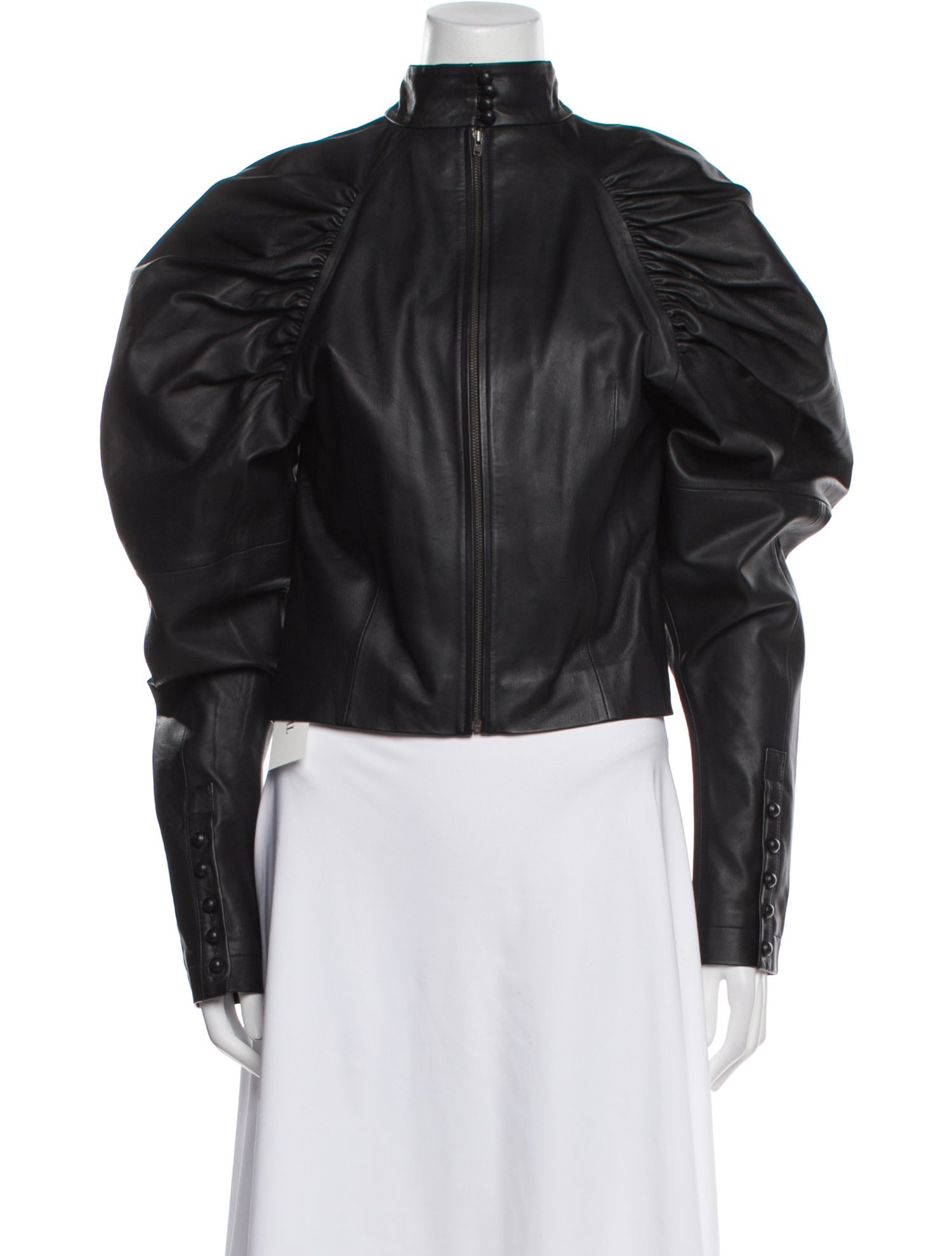 ROTATE Birger Christensen Leather Bomber Jacket