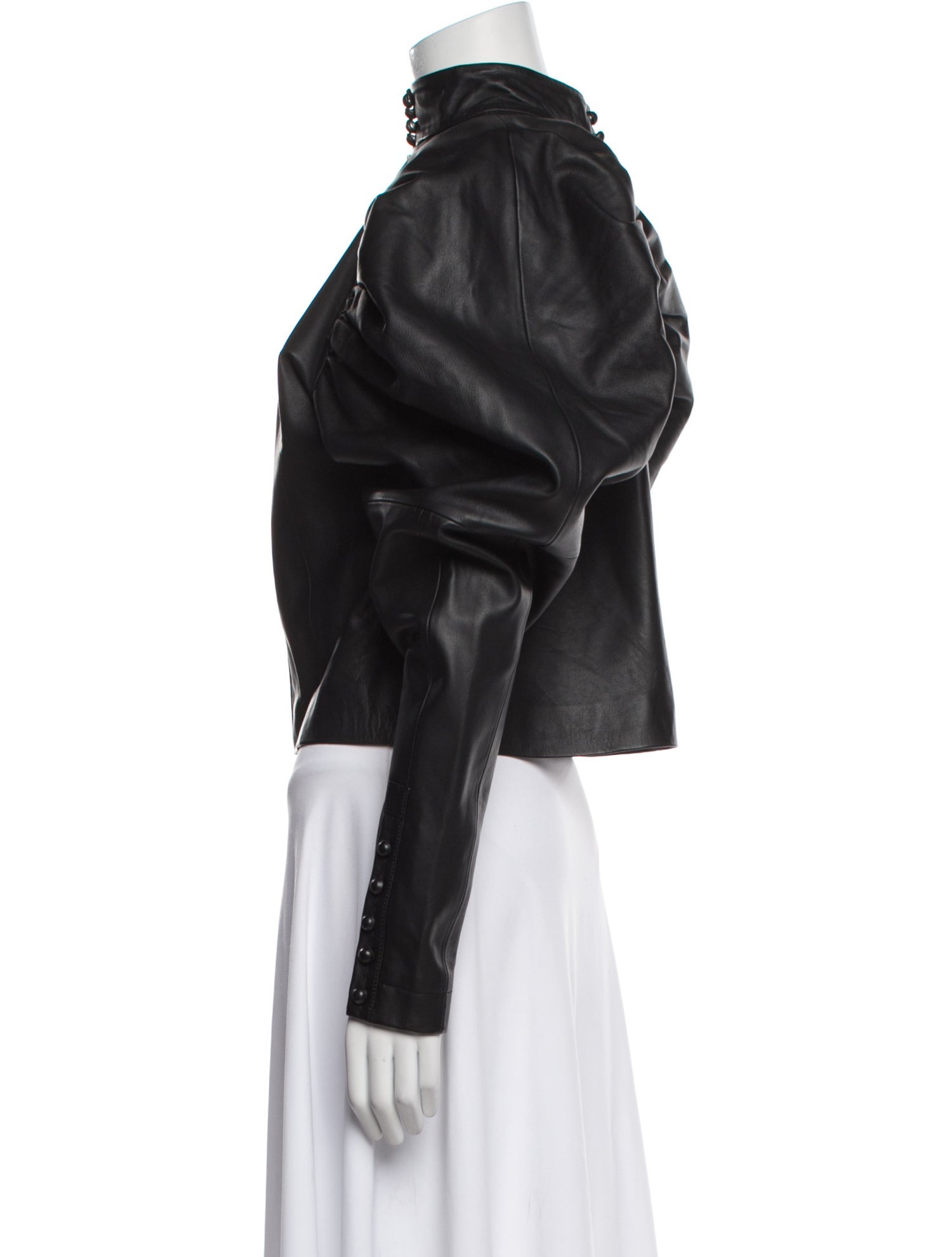 ROTATE Birger Christensen Leather Bomber Jacket