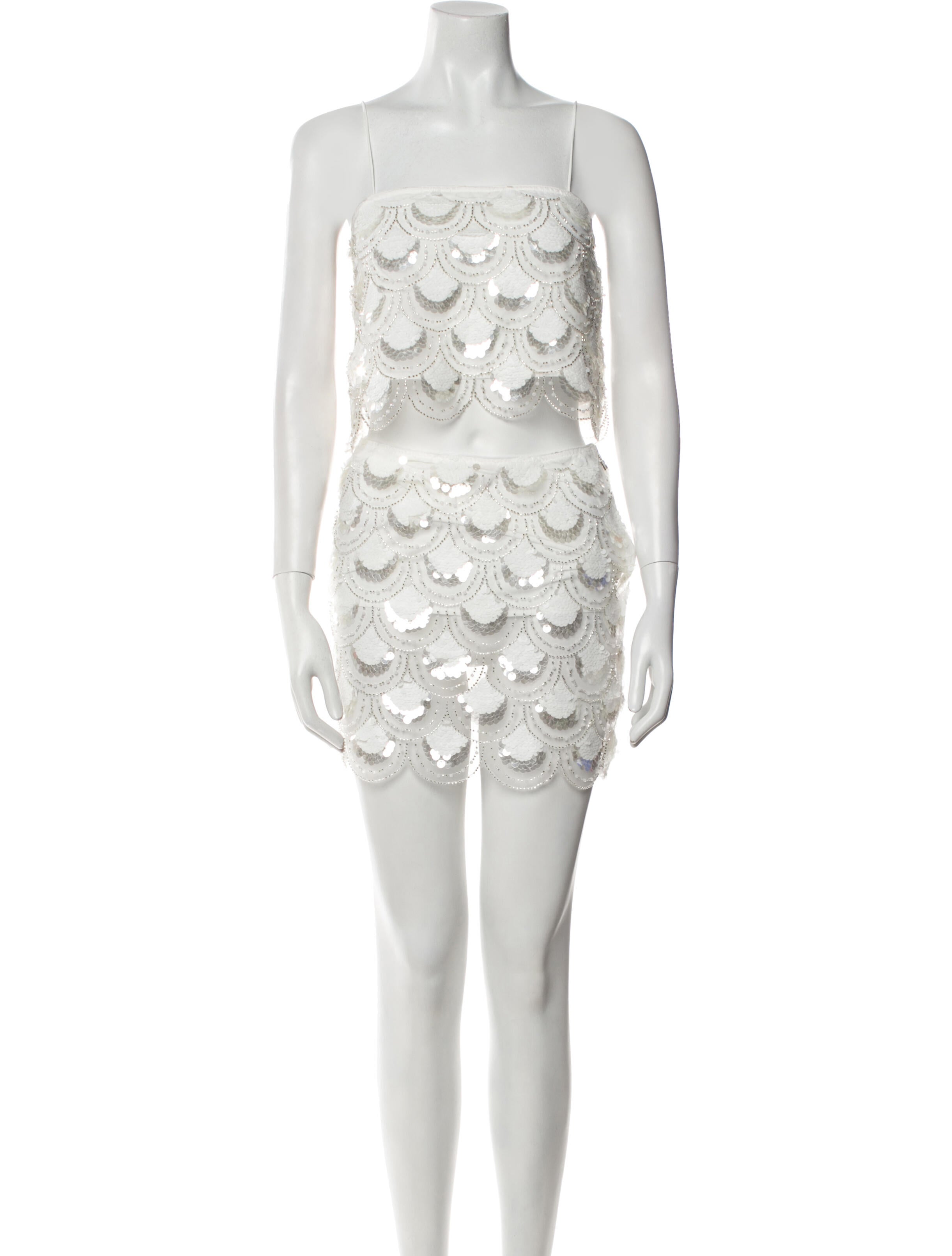 ROTATE Birger Christensen Lace Pattern Sequin Embellishments Skirt Set