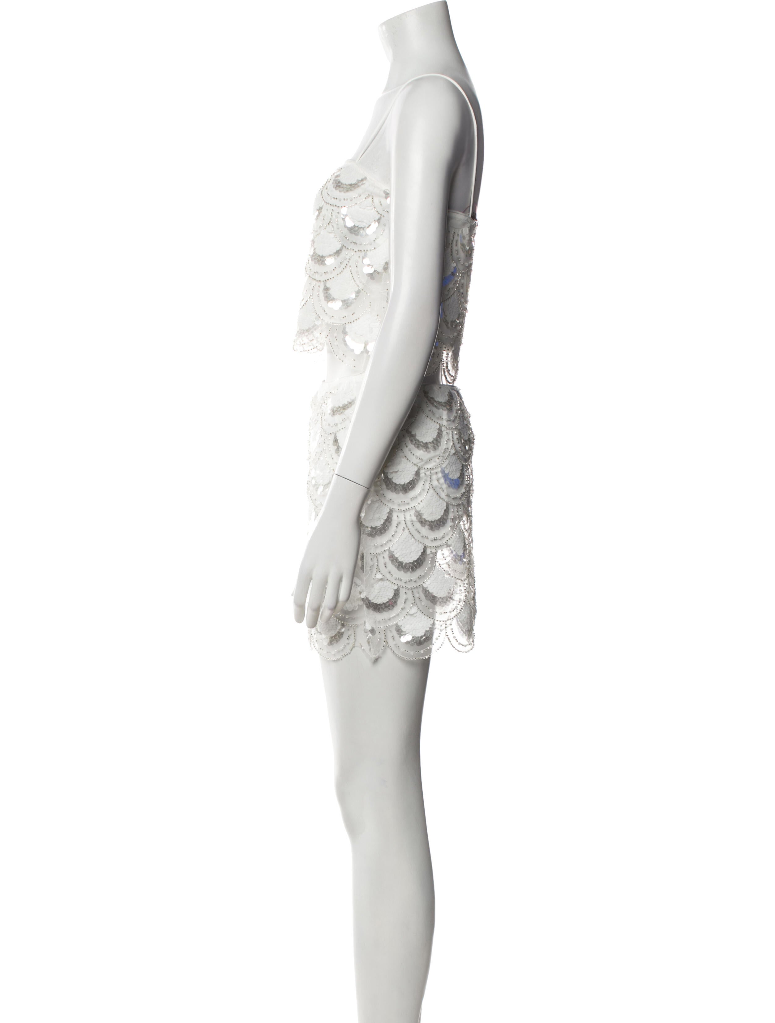 ROTATE Birger Christensen Lace Pattern Sequin Embellishments Skirt Set