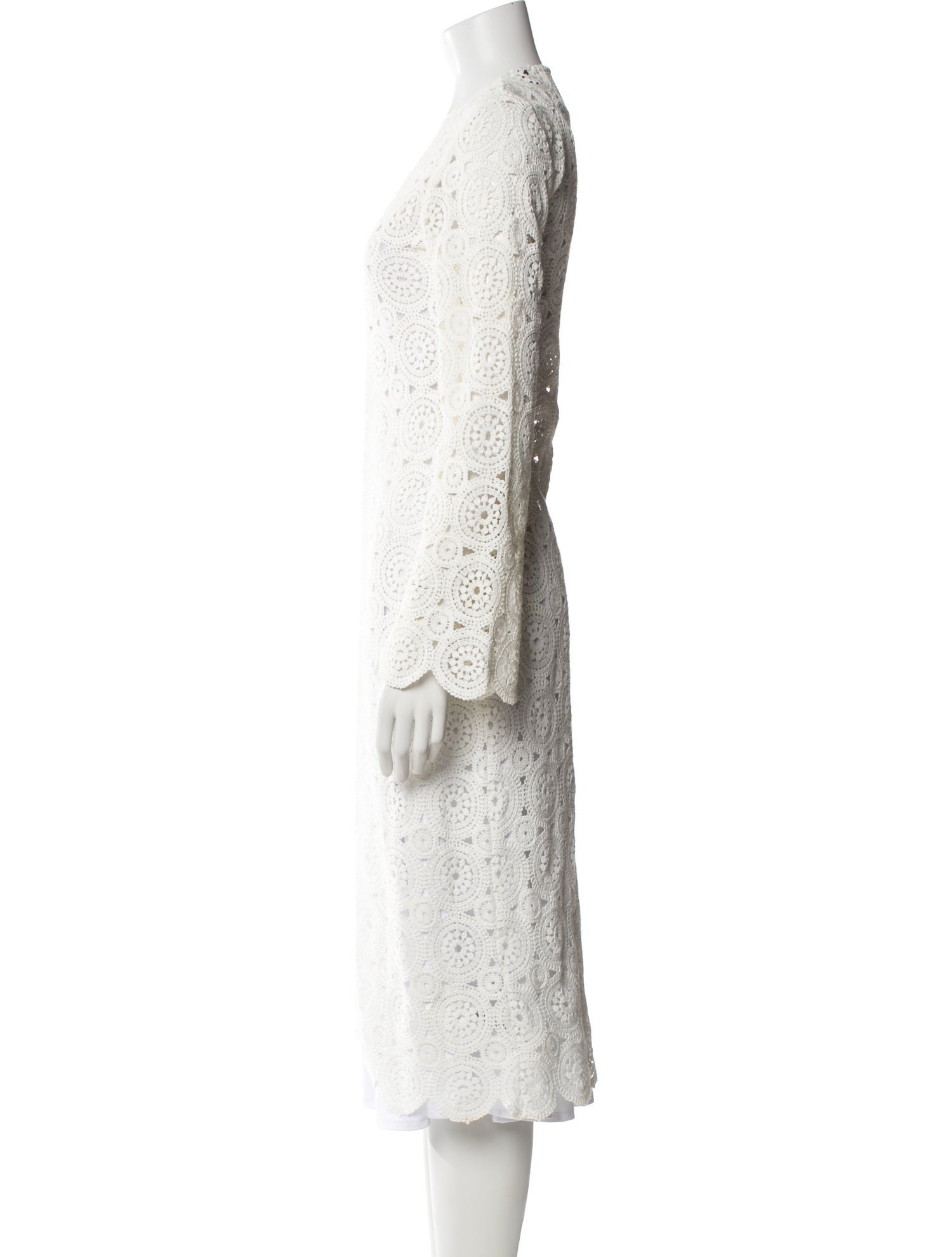 ROTATE Birger Christensen Lace Pattern Crochet Trim Cover-Up