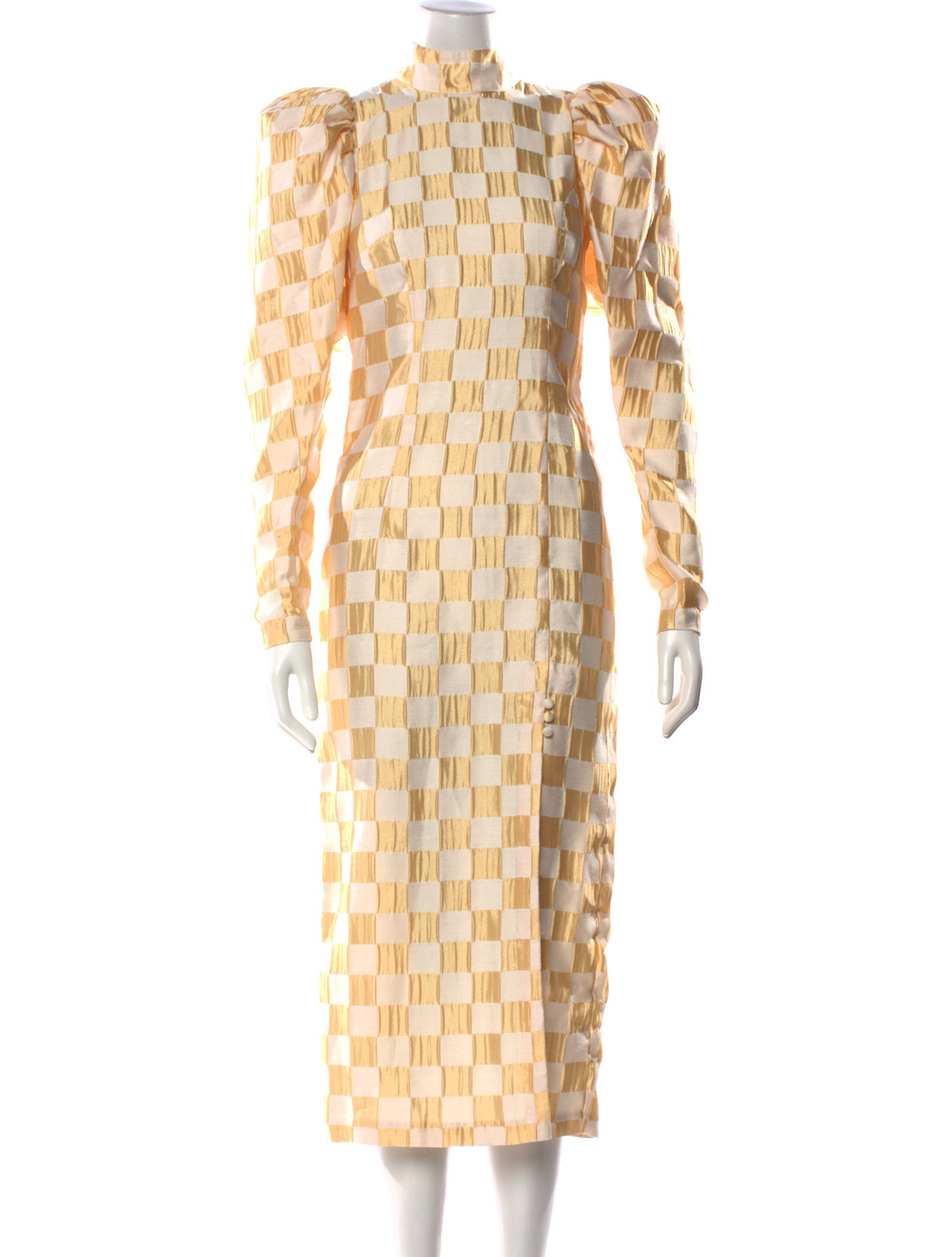 ROTATE Birger Christensen Plaid Print Long Dress w/ Tags