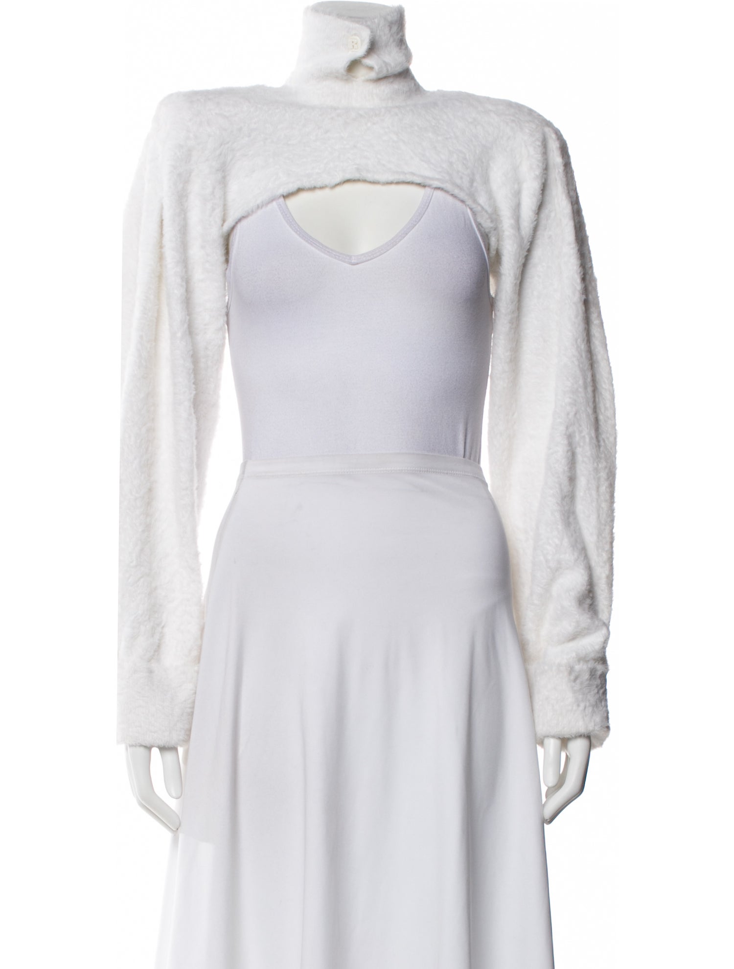 ROTATE Birger Christensen Faux Fur Bateau Neckline Sweater