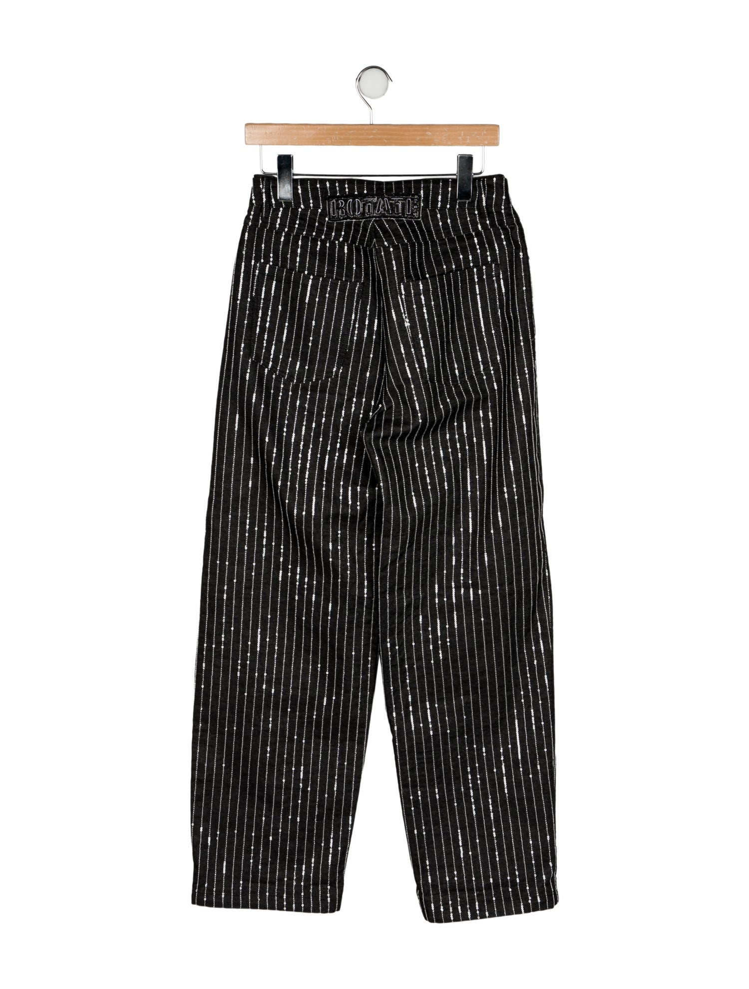 ROTATE Birger Christensen Striped Wide Leg Pants