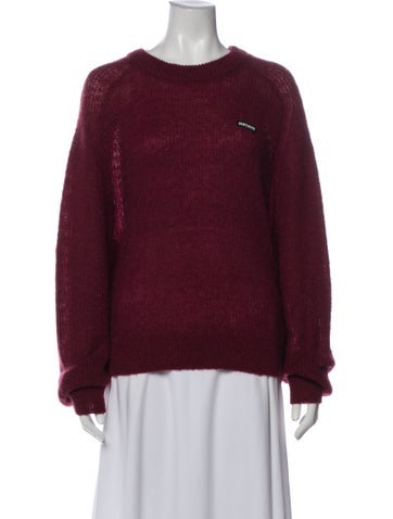 Pre-owned Rotate Birger Christensen Crew Neck Sweater In Burgundy