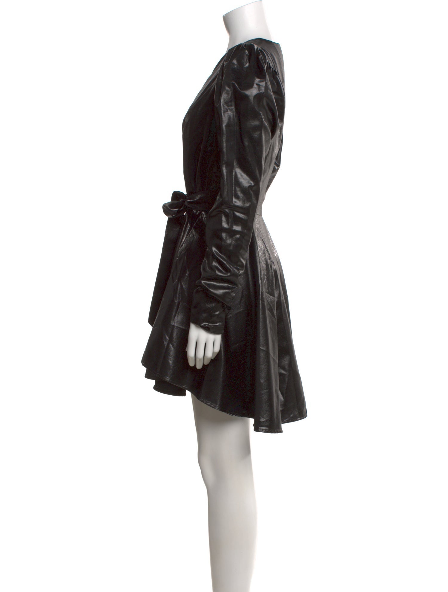 ROTATE Birger Christensen V-Neck Mini Dress - Silver Dresses
