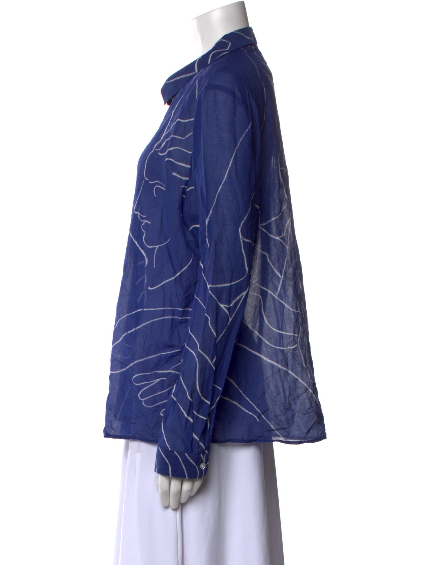 Roberto Ruspoli x Sezane Printed Long Sleeve Button-Up Top w/ Tags