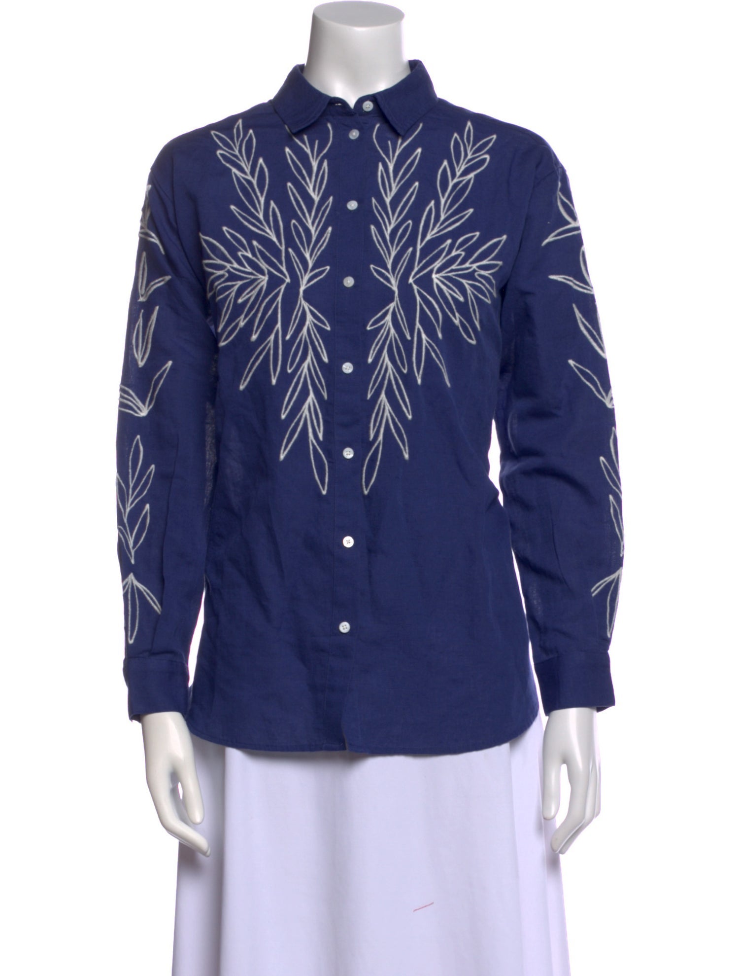 Roberto Ruspoli x Sezane Printed Long Sleeve Button-Up Top
