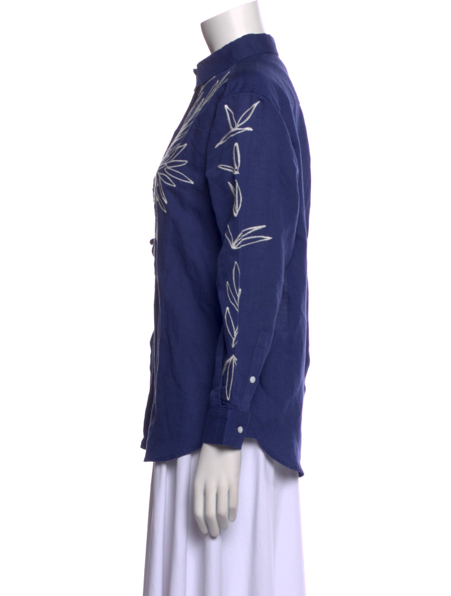 Roberto Ruspoli x Sezane Printed Long Sleeve Button-Up Top