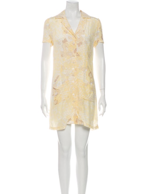 Rouje Printed Mini Dress Yellow