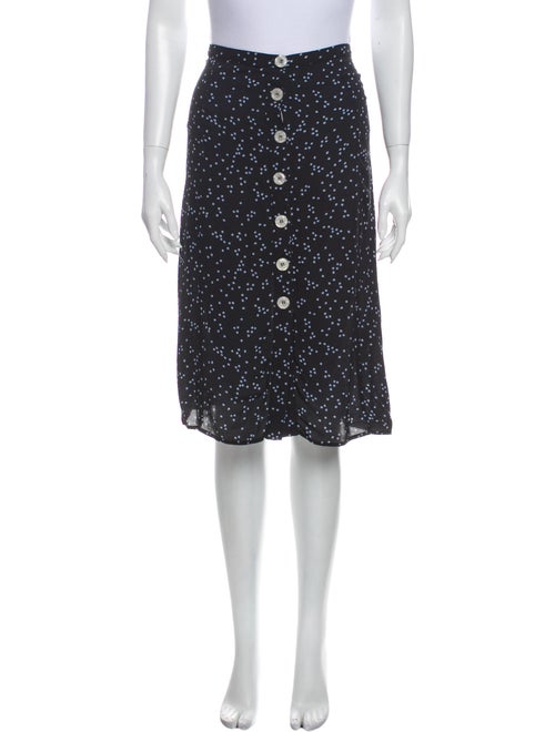 Rouje Printed Knee-Length Skirt Blue