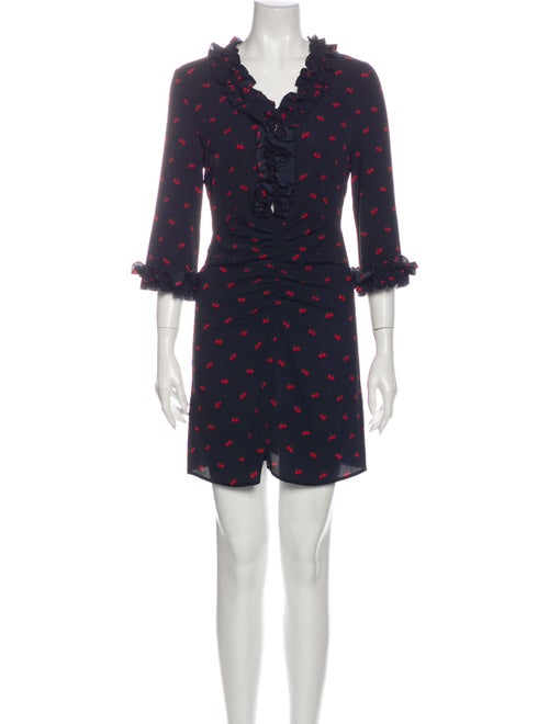 Rouje Printed Mini Dress Blue