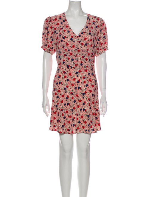 Rouje Floral Print Mini Dress Red