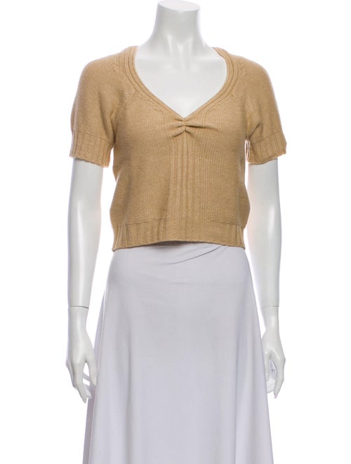 Rouje V-Neck Short Sleeve Crop Top w/ Tags